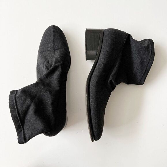 Vintage Slouchy Artsy Ankle Boots Minimalist Chic Gray Textile Booties Size 9 - Picture 3 of 10